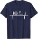 Theme Park Heartbeat Amusement Park Pulse Roller Coaster T-Shirt - T-Shirt | Navy