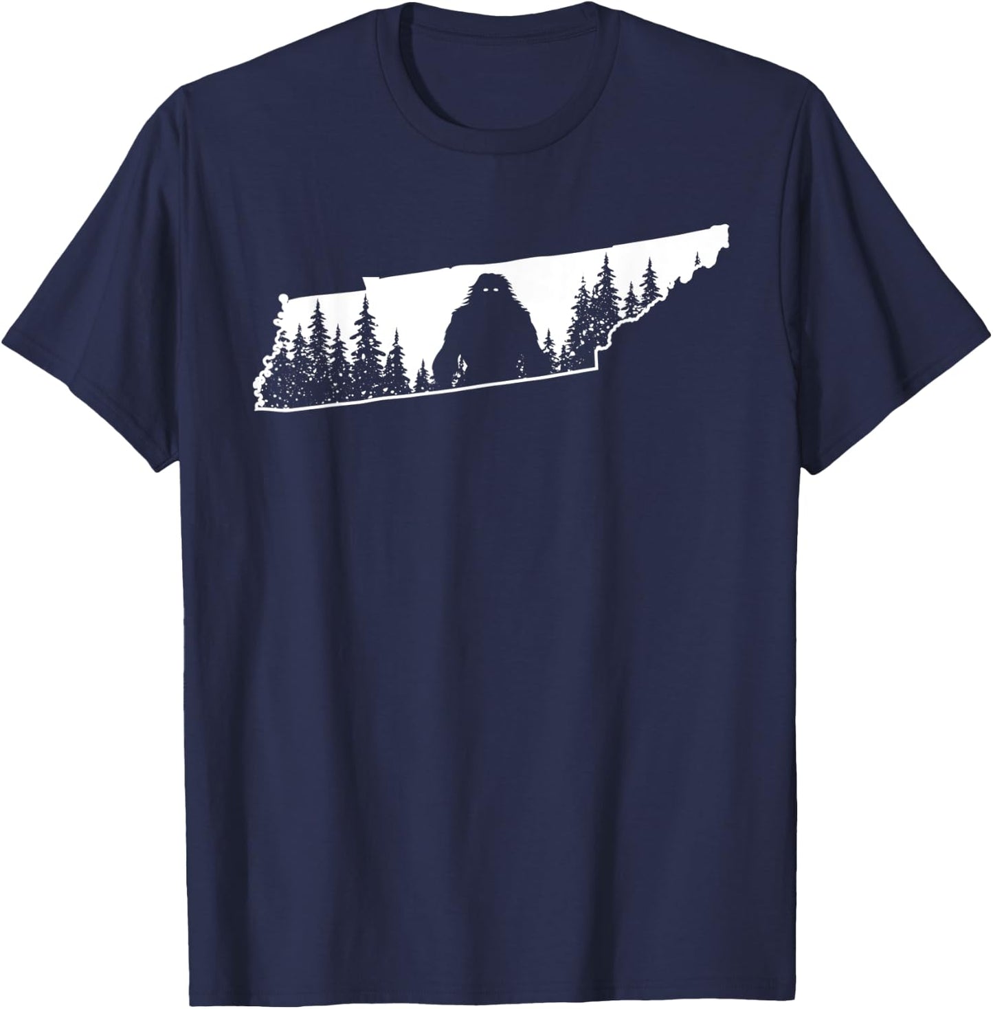 Tennessee Bigfoot Nature State Pride Sasquatch Silhouette T-Shirt - T-Shirt | Navy