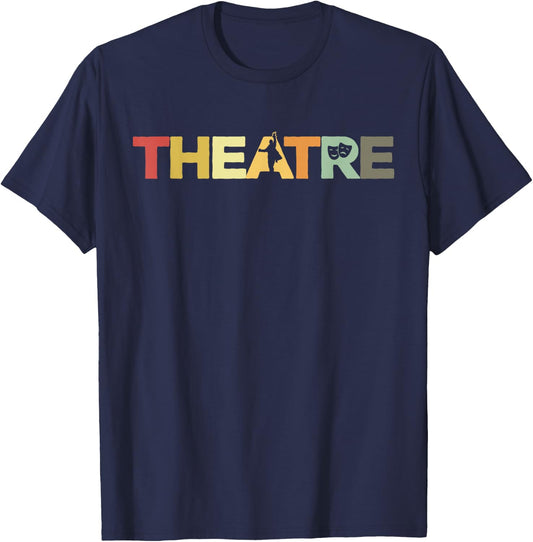 Retro Theatre Actor Rehearsal - Vintage Drama Theater T-Shirt - T-Shirt | Navy