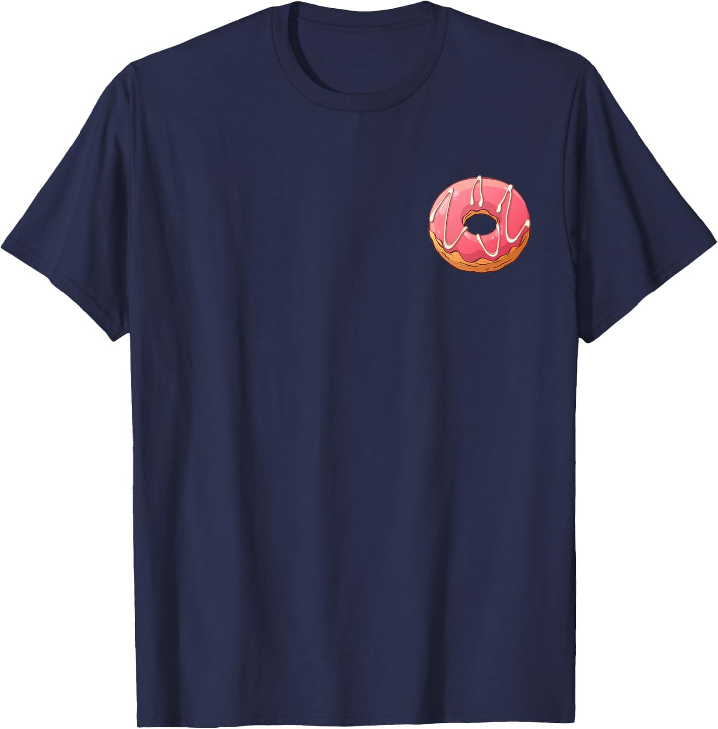 Donut Pocket Shirt Pink Sprinkle Doughnut Lovers Sweet T-Shirt - T-Shirt | Navy
