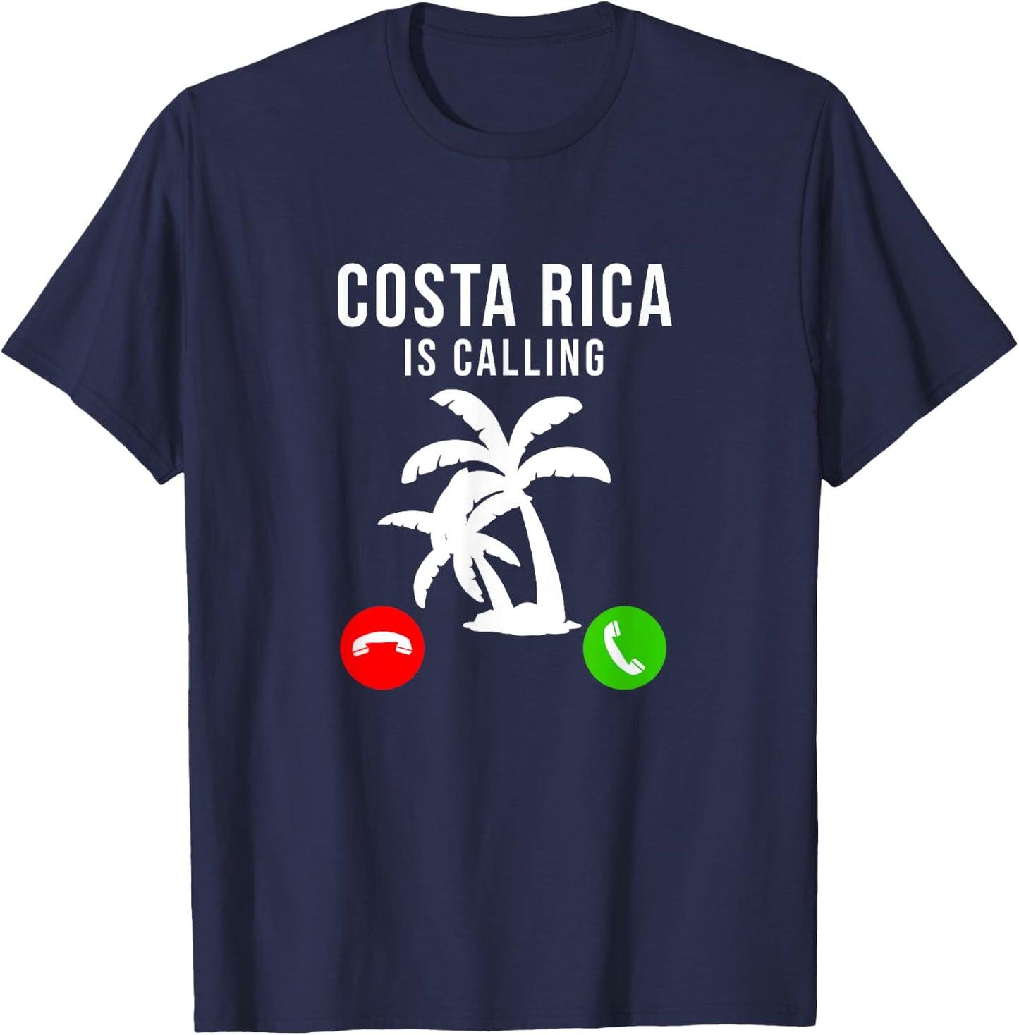 Costa Rica Is Calling Palm Tree Vacation Funny Costa Rica T-Shirt - T-Shirt | Navy