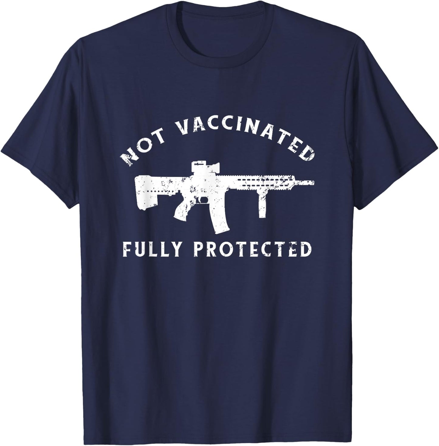 I Identify As Vaccinated Woke Anti-Vax Anti Vaccine Not Vaccinated Fully Protected 2A Anti Vax T-Shirt - T-Shirt | Navy