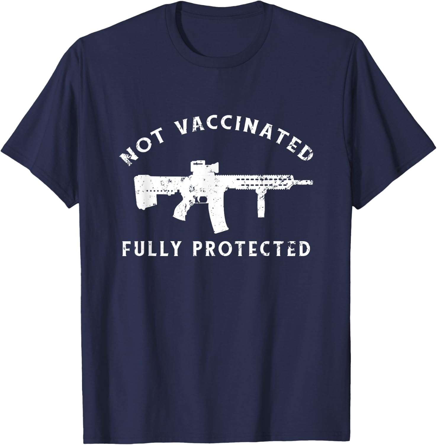 I Identify As Vaccinated Woke Anti-Vax Anti Vaccine Not Vaccinated Fully Protected 2A Anti Vax T-Shirt - T-Shirt | Navy