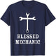 Blessed Mechanic Christian Faith Mechanic Christianity Gift T-Shirt - T-Shirt | Navy