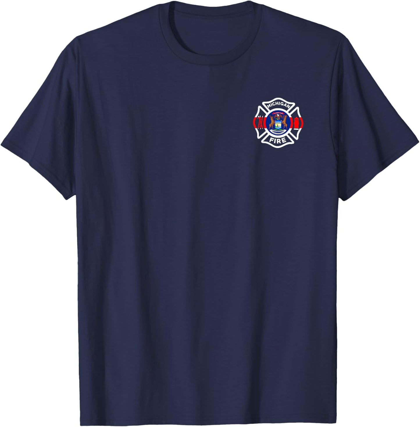 Michigan Fire Department Firefighters Firemen T-Shirt - T-Shirt | Navy