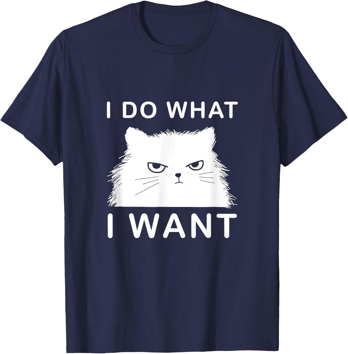 Retro 80s 90s Cat Lovers Funny I Do What I Want Cat Women T-Shirt - T-Shirt | Navy