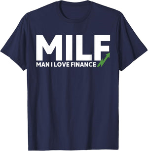 Funny Gift Cougar Man I Love Finance T-Shirt - T-Shirt | Navy