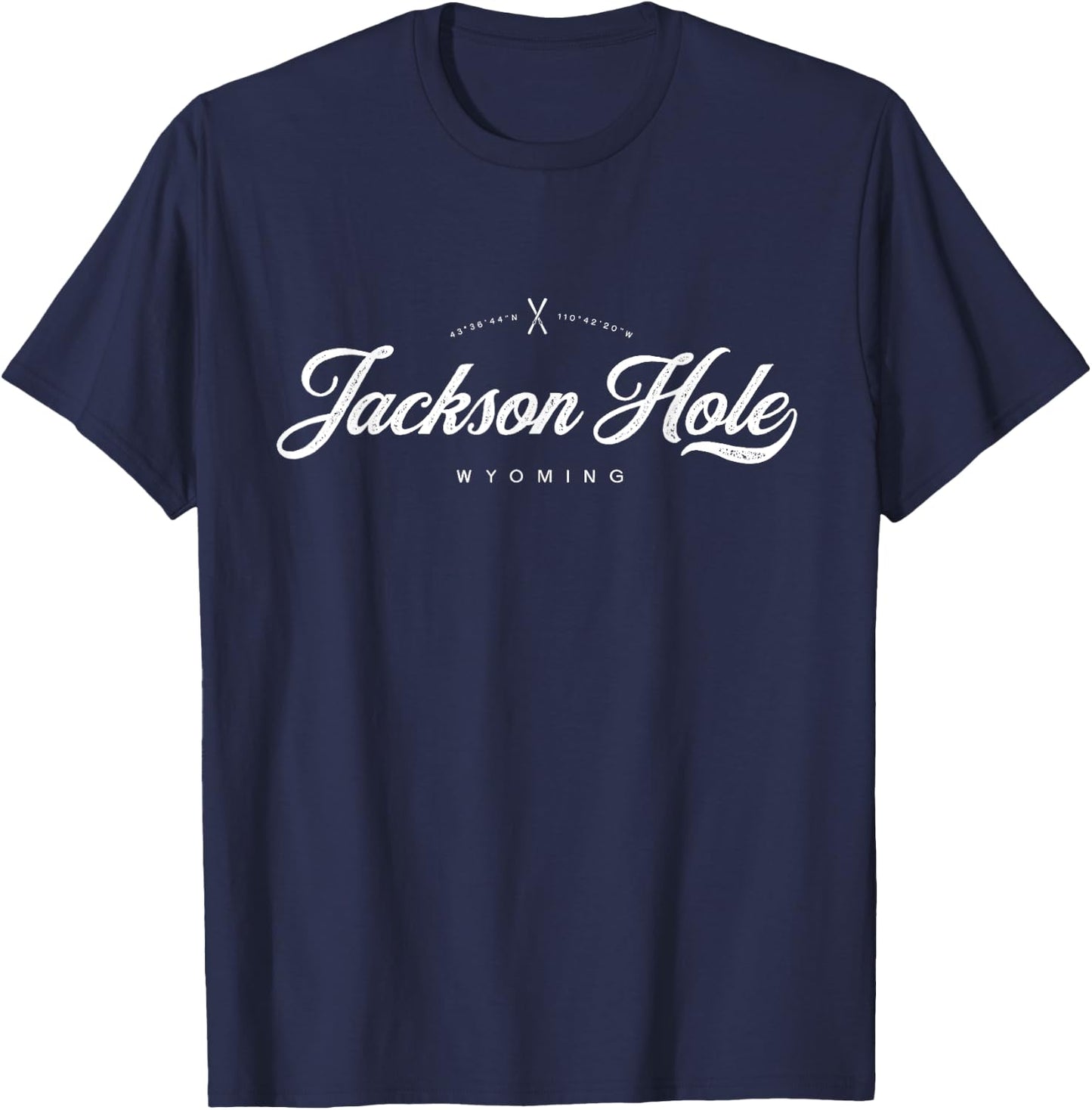 Jackson Hole Wyoming WY Graphic Skis Vintage Retro T-Shirt - T-Shirt | Navy