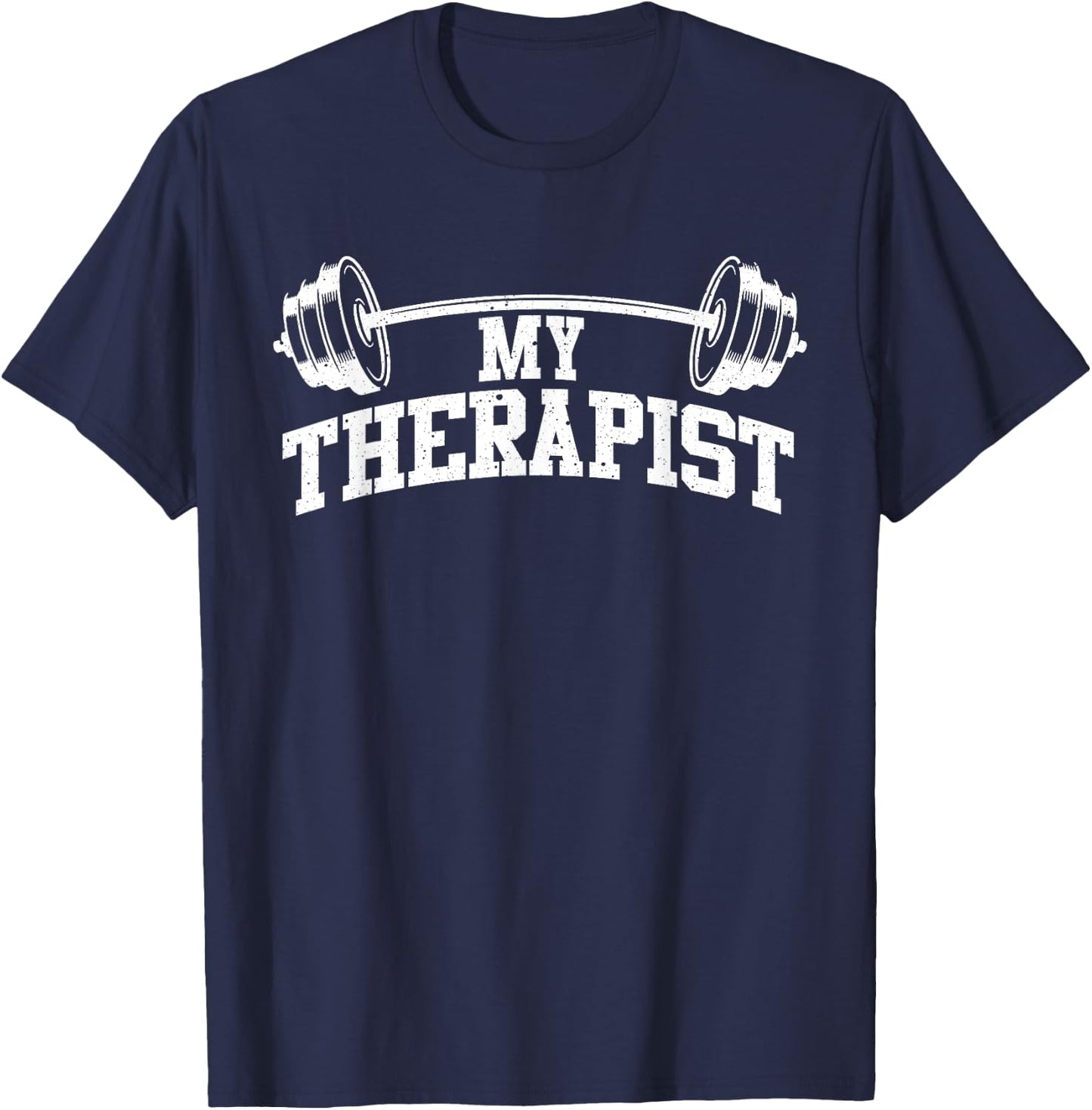 Funny Barbell Design Women Weight Lifting Gym Quote T-Shirt - T-Shirt | Navy