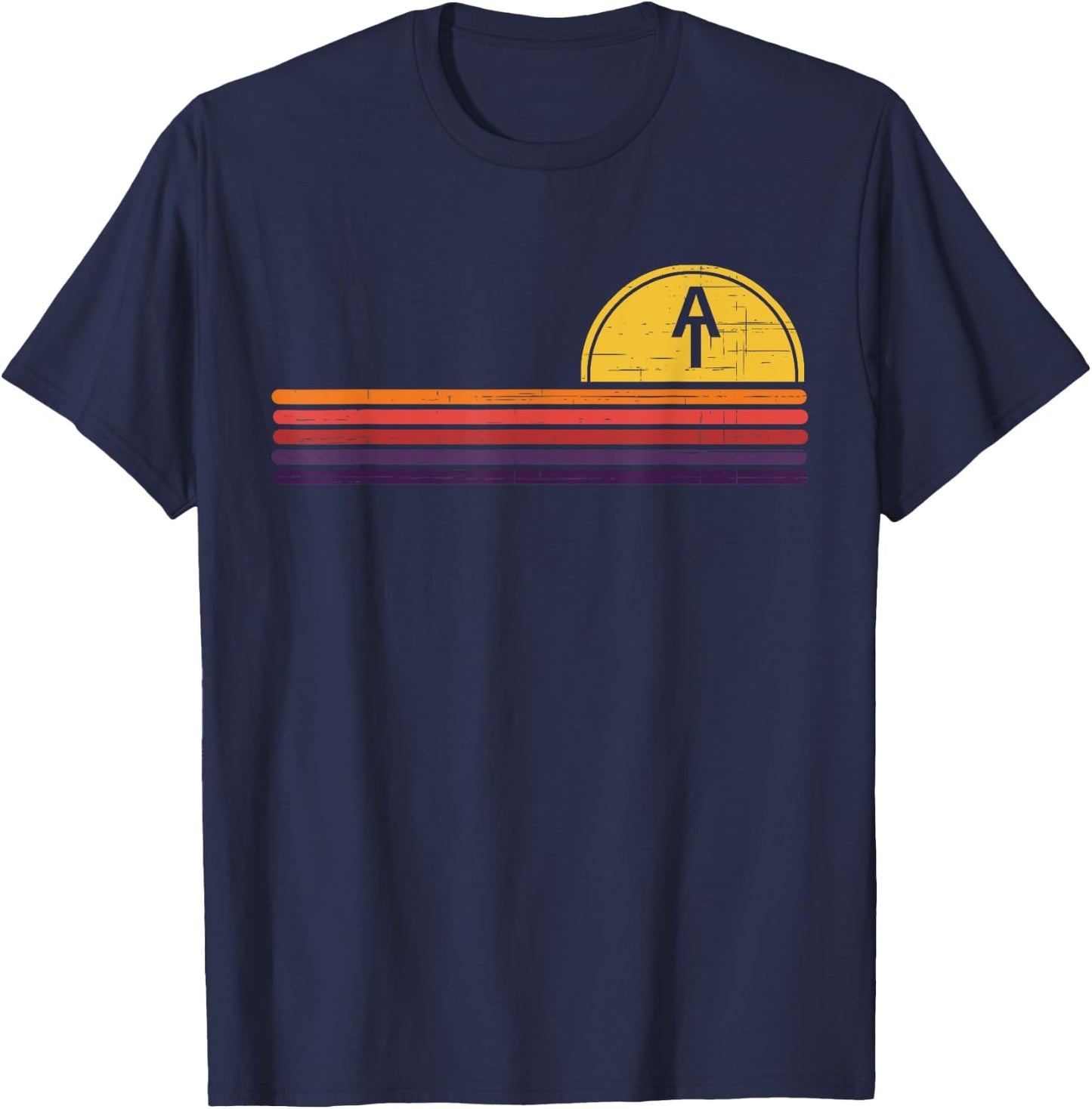 Vintage Appalachian Trail Horizontal Stripe Hiking T-Shirt - T-Shirt | Navy