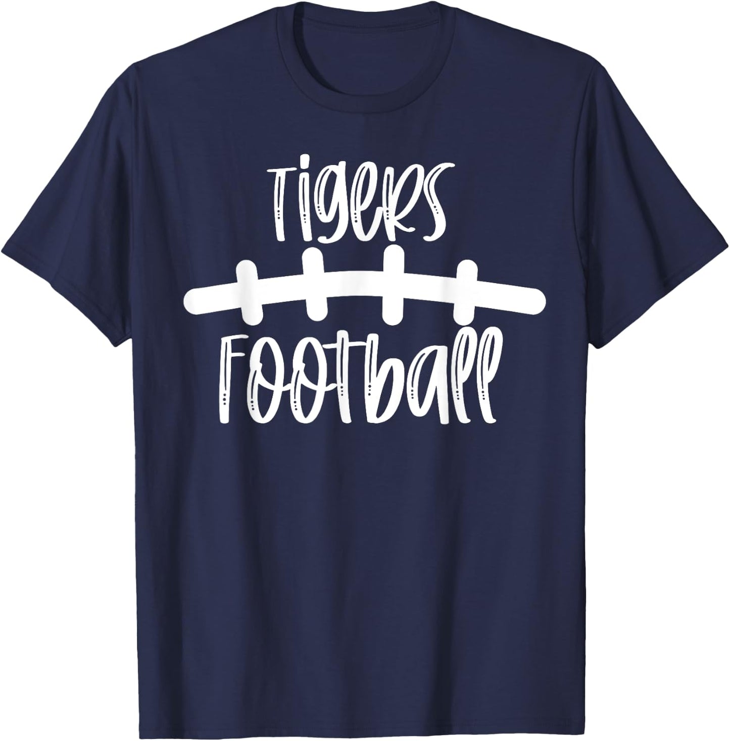 Tigers Football School Spirit Team Mascot Game Night T-Shirt - T-Shirt | Navy