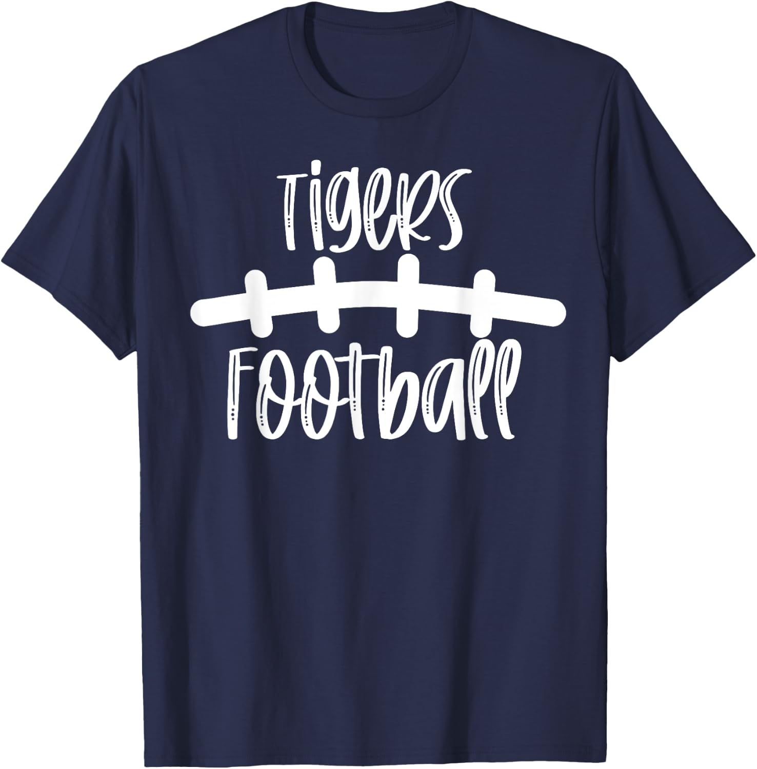 Tigers Football School Spirit Team Mascot Game Night T-Shirt - T-Shirt | Navy