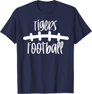 Tigers Football School Spirit Team Mascot Game Night T-Shirt - T-Shirt | Navy