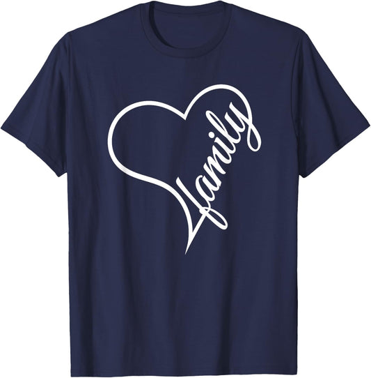 I Love My Family Cute Family T-Shirt - T-Shirt | Navy