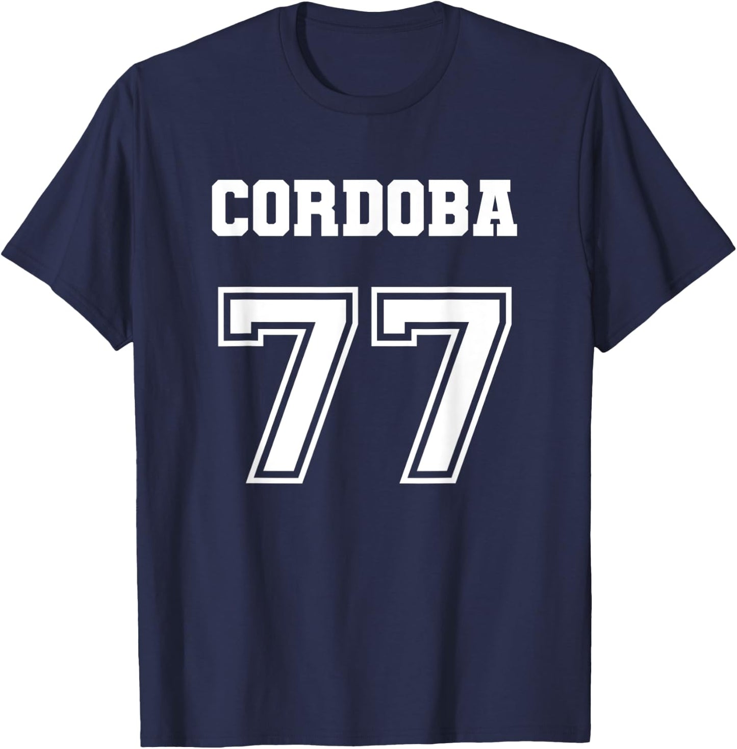 Jersey Style 1977 77 Cordoba Classic Muscle Car Lowrider T-Shirt - T-Shirt | Navy