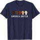 Multi Color Fist America United T-Shirt - T-Shirt | Navy