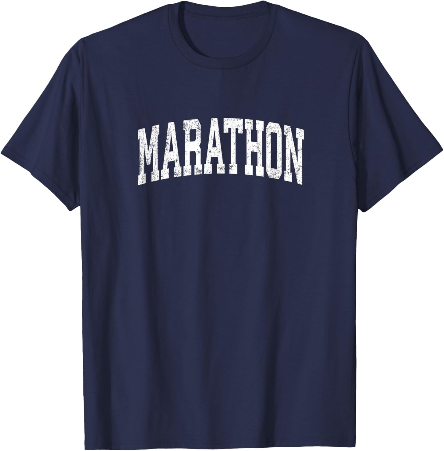 Marathon Florida FL Vintage Athletic Sports Design T-Shirt - T-Shirt | Navy