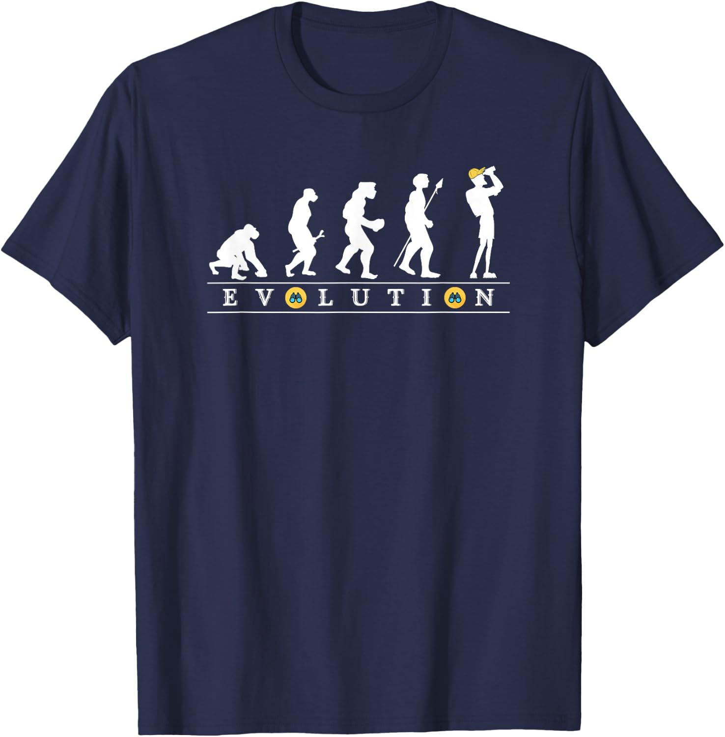 Birdwatcher Funny Evolution Bird Watching for birding birder T-Shirt - T-Shirt | Navy