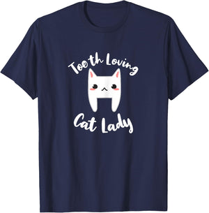 Dentist Cat Shirt Cat Lover Dental Assistant Nurse Gift Women T-Shirt - T-Shirt | Navy