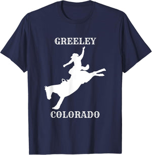 Greeley Stampede Rodeo in Colorado T-Shirt - T-Shirt | Navy