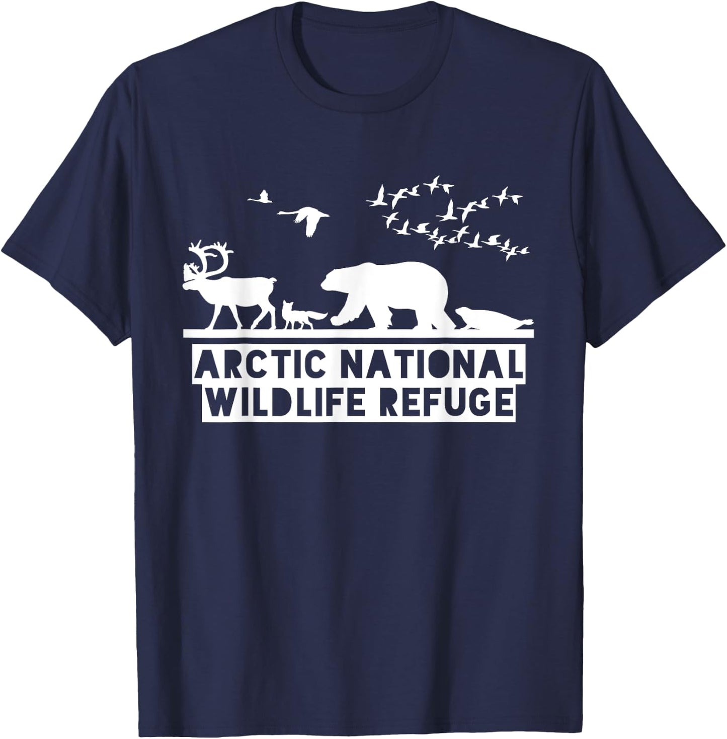 Arctic National Wildlife Refuge Shirt - No Drilling in ANWR T-Shirt - T-Shirt | Navy
