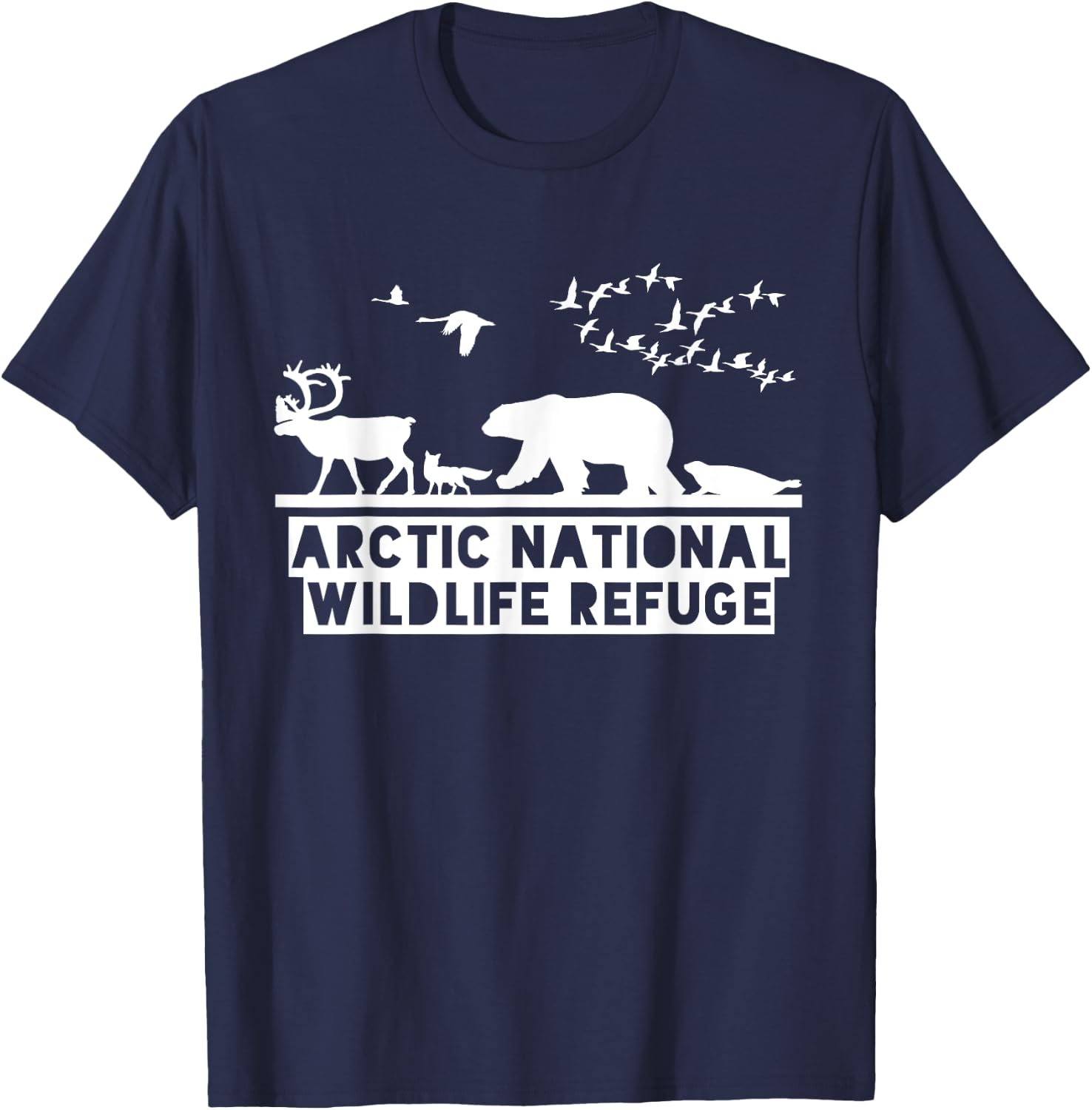 Arctic National Wildlife Refuge Shirt - No Drilling in ANWR T-Shirt - T-Shirt | Navy