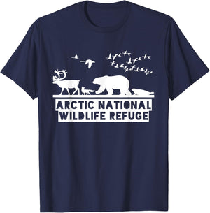 Arctic National Wildlife Refuge Shirt - No Drilling in ANWR T-Shirt - T-Shirt | Navy