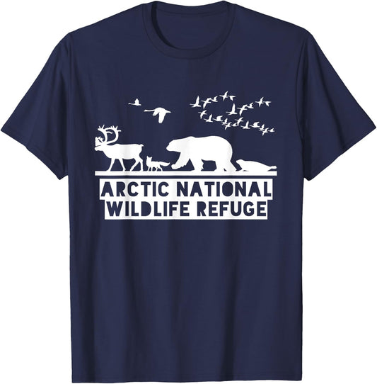 Arctic National Wildlife Refuge Shirt - No Drilling in ANWR T-Shirt - T-Shirt | Navy