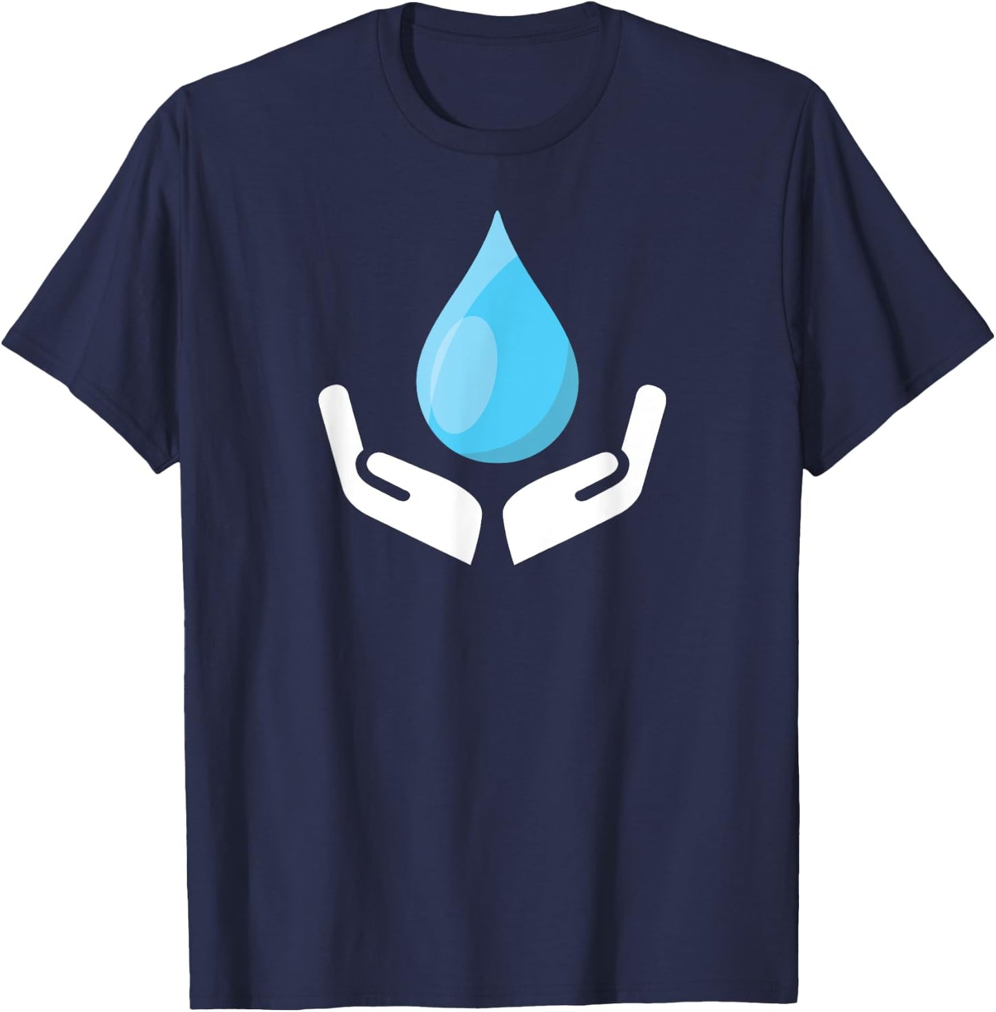 International World Water day Hands with Waterdrop T-Shirt - T-Shirt | Navy