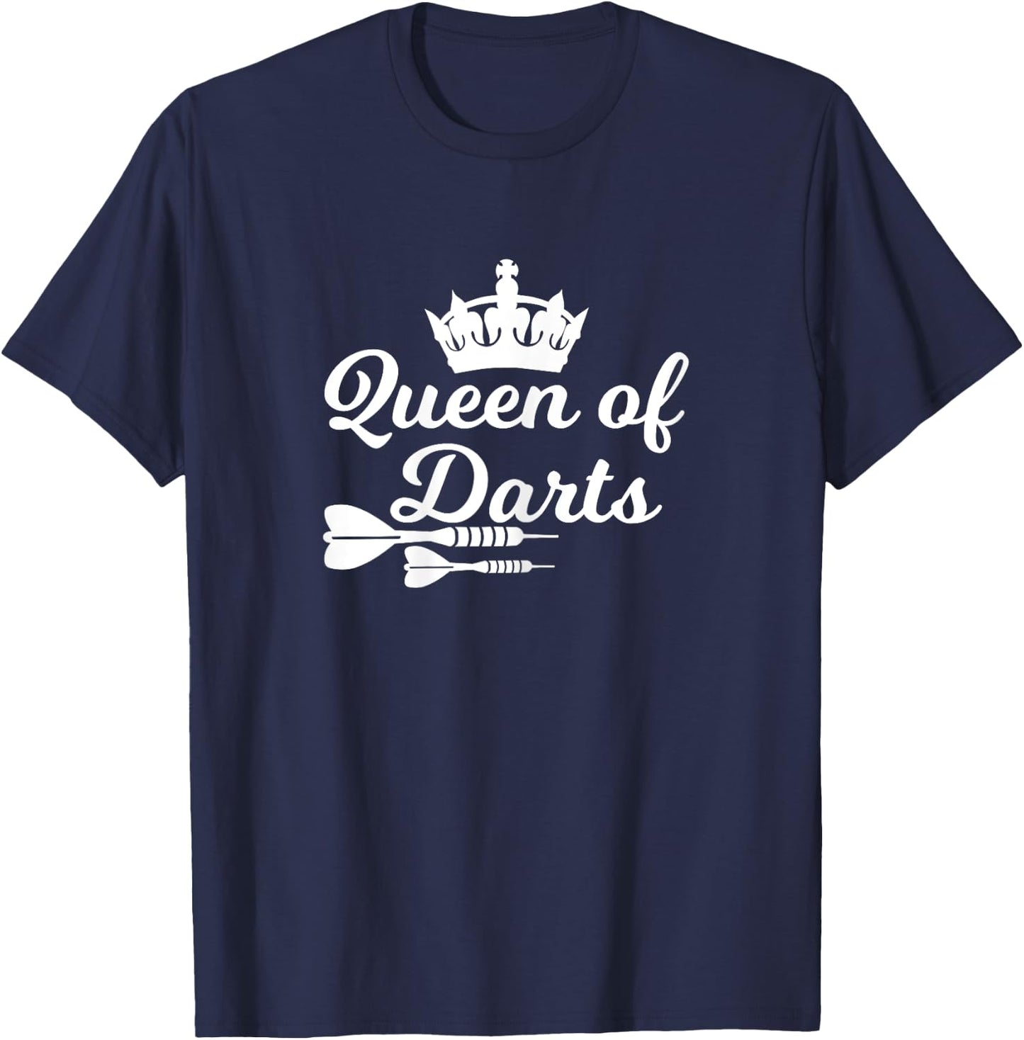 Queen of Darts - Funny Dart Design T-Shirt - T-Shirt | Navy