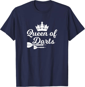 Queen of Darts - Funny Dart Design T-Shirt - T-Shirt | Navy