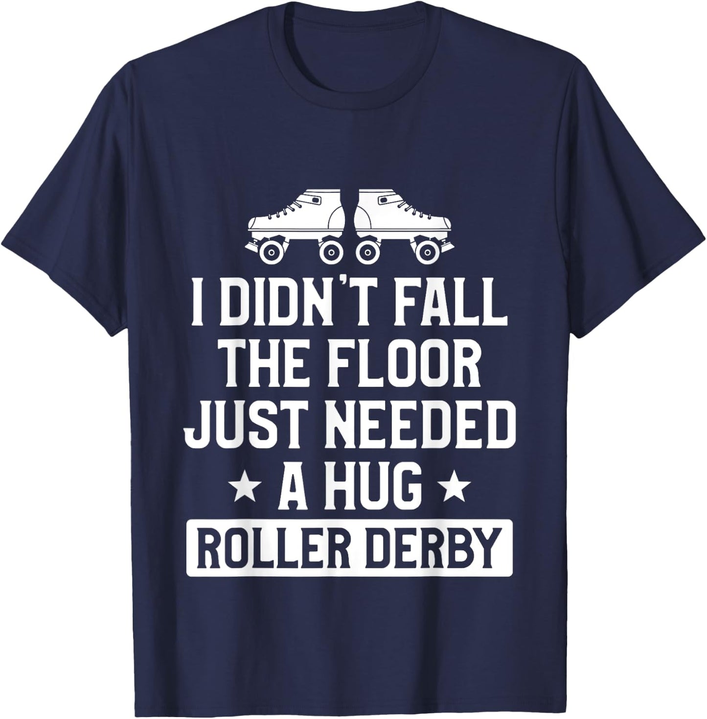 Roller Derby Player Fall on Floor Skating Team T-Shirt - T-Shirt | Navy