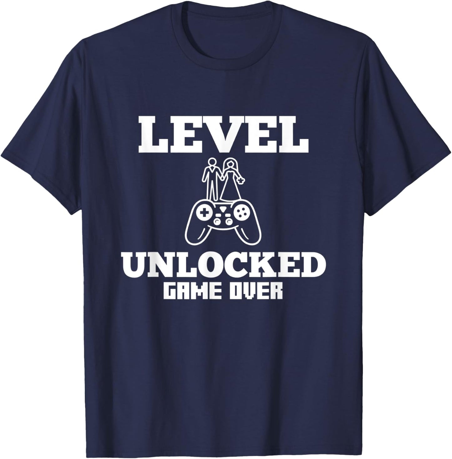 Gamer Husband Funny Wedding Gift Game Over T-Shirt - T-Shirt | Navy