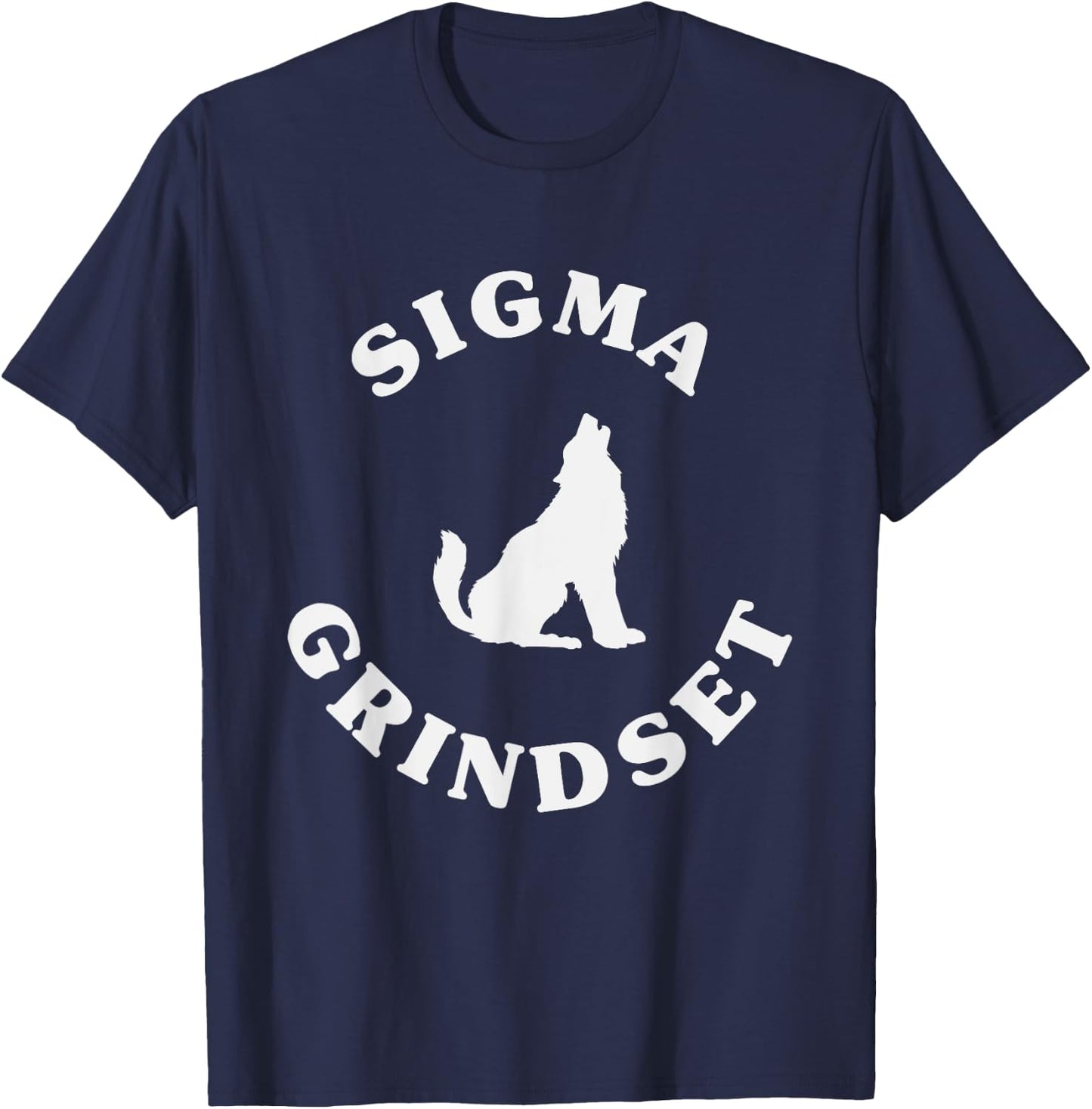 Sigma Grindset Lone Sigma Wolf T-Shirt - T-Shirt | Navy