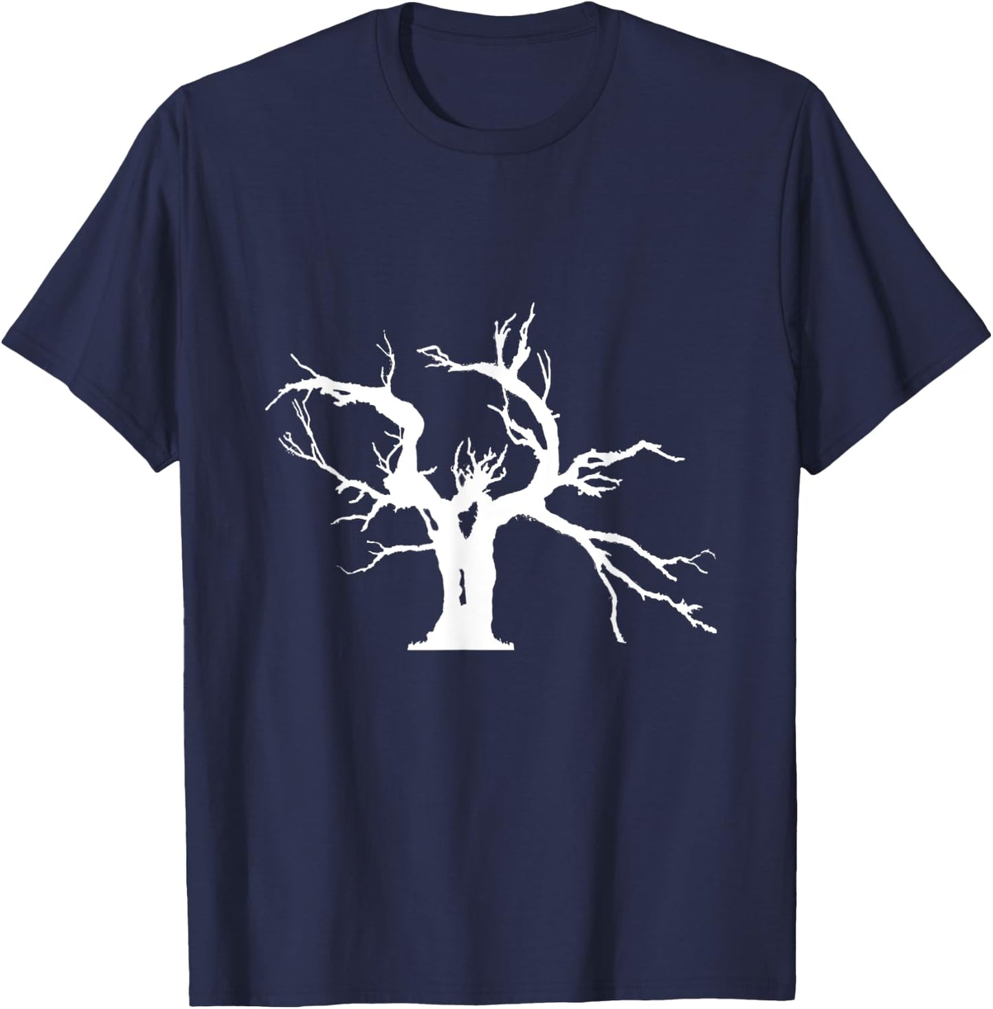 Scary Evil Eden Tree of Life Natural Silhouette Dark Forest T-Shirt - T-Shirt | Navy