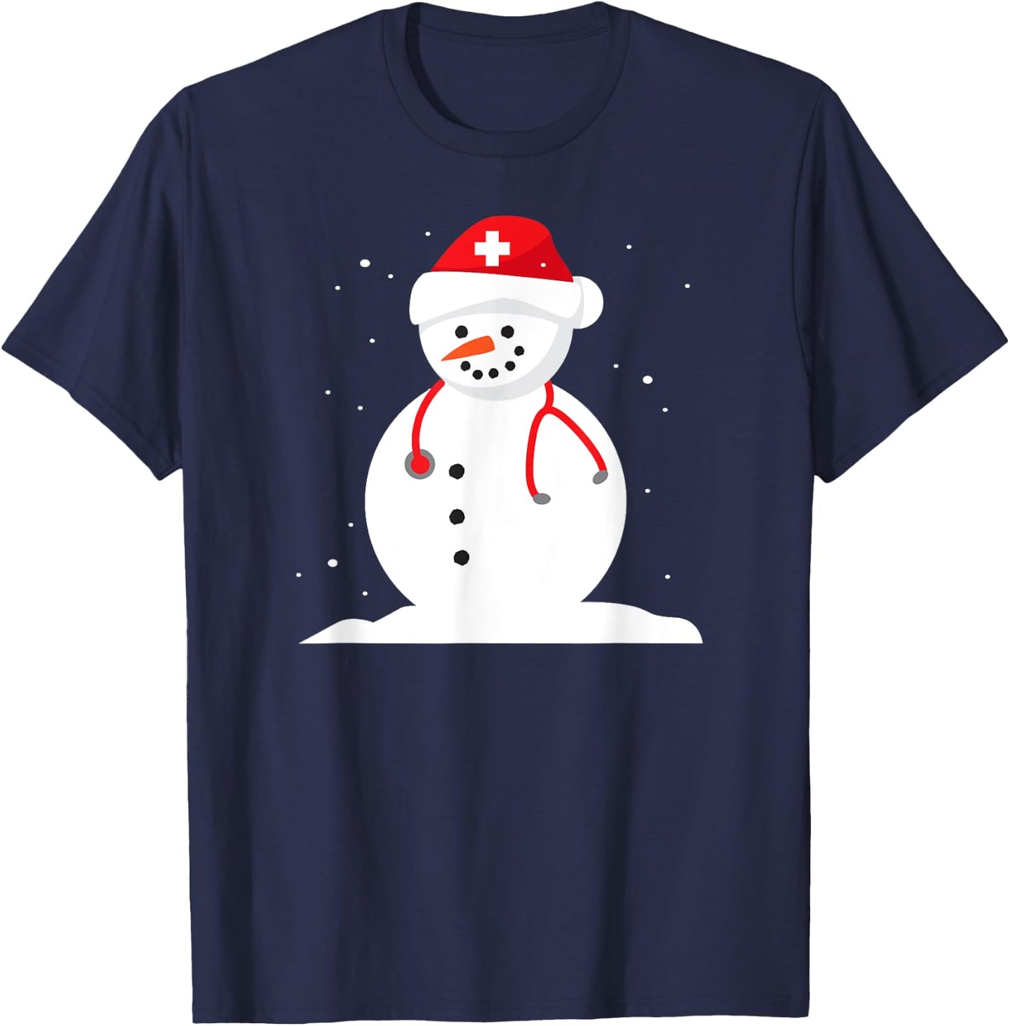 Snowman Nurse Cute Christmas Winter Holiday Snow Gift T-Shirt - T-Shirt | Navy