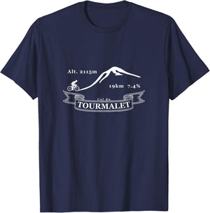 Col du Tourmalet, bicycle, bike, France, tour, cycling T-Shirt - T-Shirt | Navy
