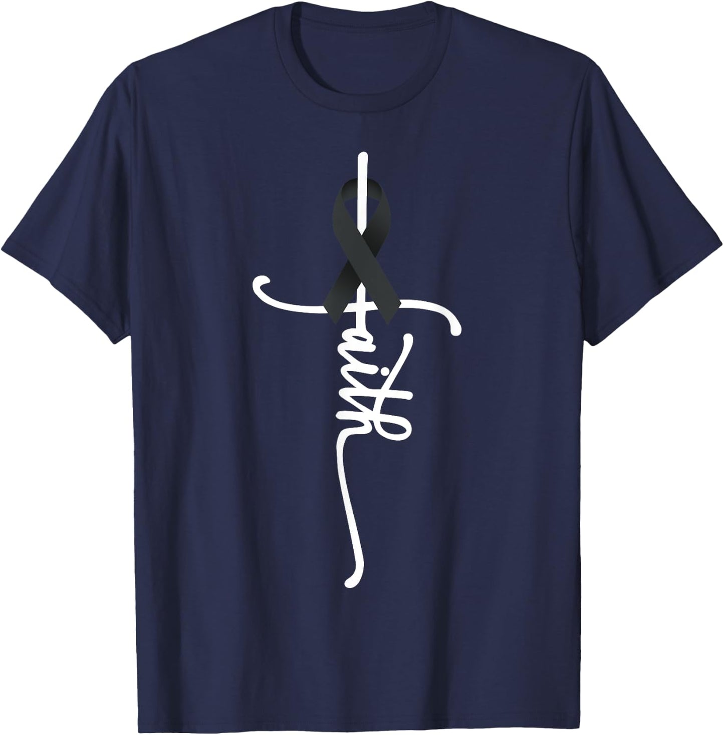 Skin Cancer Faith Melanoma Skin Cancer Awareness May Support T-Shirt - T-Shirt | Navy
