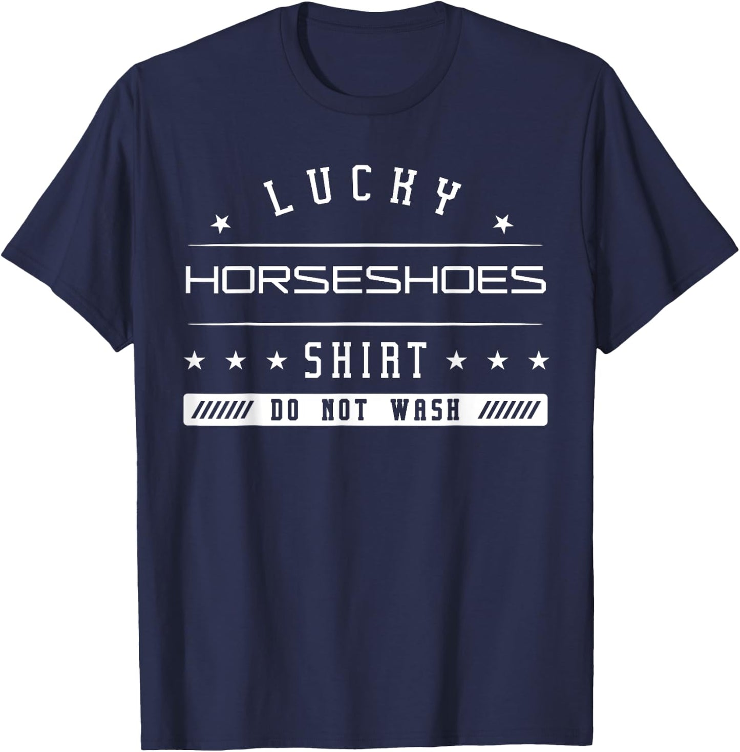 Lucky Horseshoes Shirt Lawn Game Pitch Throwing Pitching T-Shirt - T-Shirt | Navy