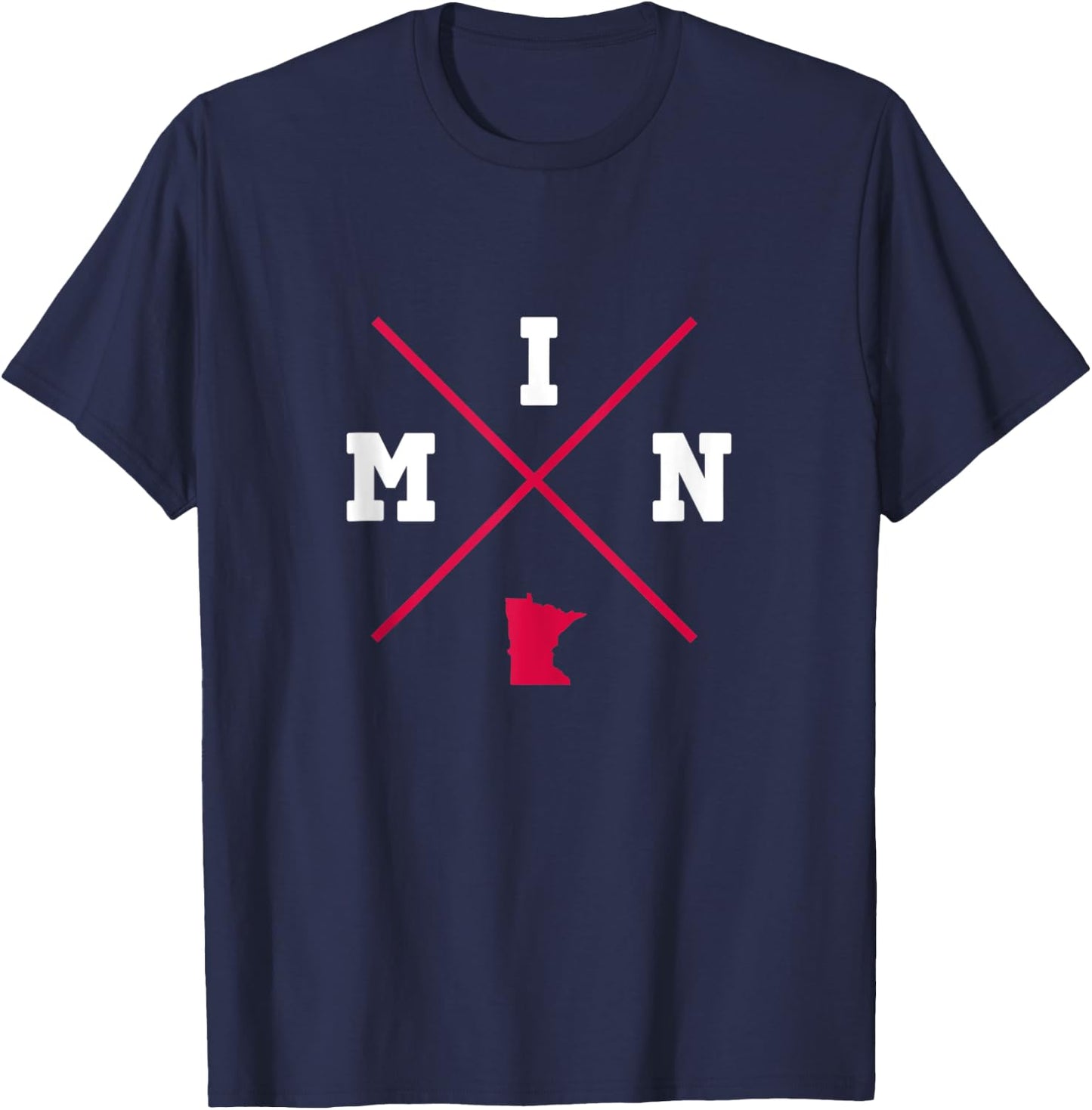 Classic MIN Minnesota Red Vintage State Outline T-Shirt - T-Shirt | Navy