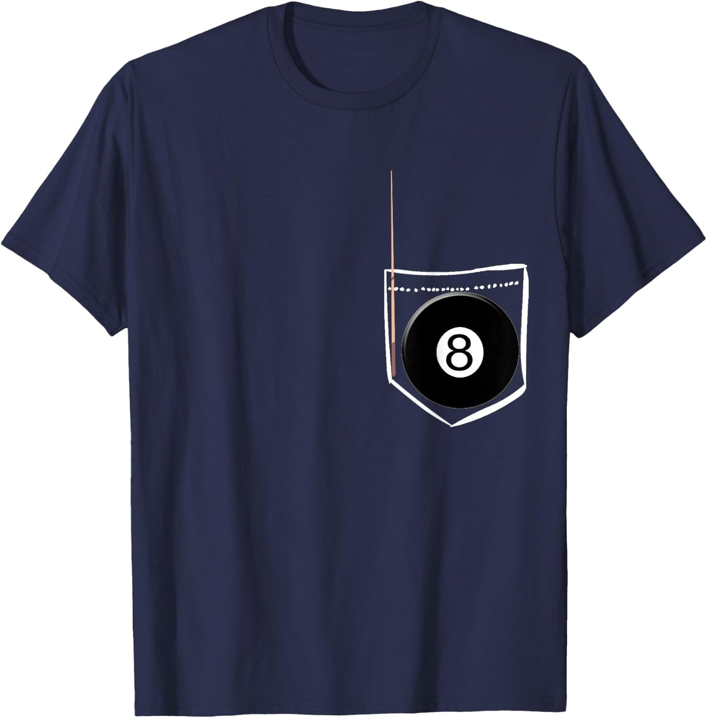 Billiard Pocket 8 Balls Cues Pool Snooker T-Shirt - T-Shirt | Navy