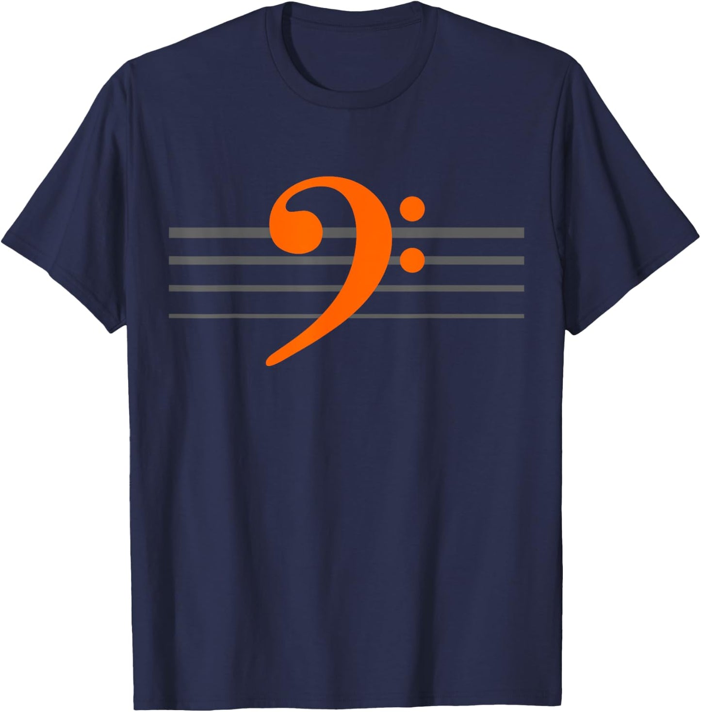 EADG 4 String Orange Bass Clef Bass Guitar / Bass Player T-Shirt - T-Shirt | Navy