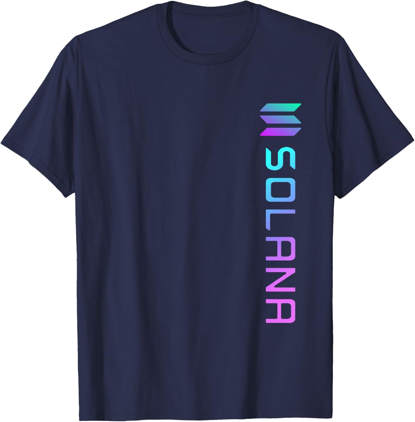 Colorful Solana SOL Logo Crypto Blockchain | Solana SOL T-Shirt - T-Shirt | Navy