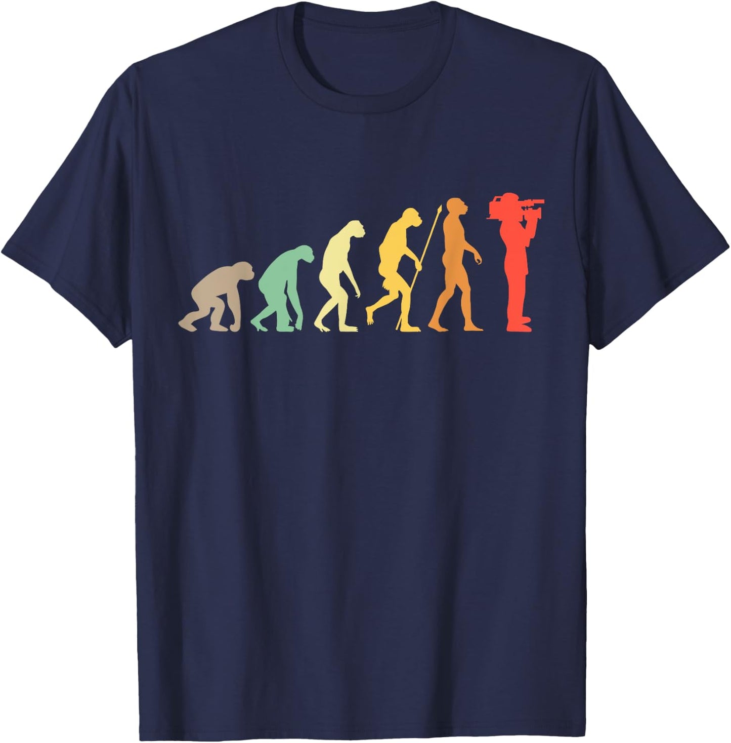 Kameramann Evolution Vintage Camera Filmmaker Gift T-Shirt - T-Shirt | Navy