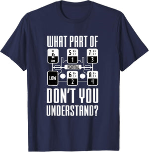 Funny Trucker Truck Shifting Manual Transmission Men Gifts T-Shirt - T-Shirt | Navy