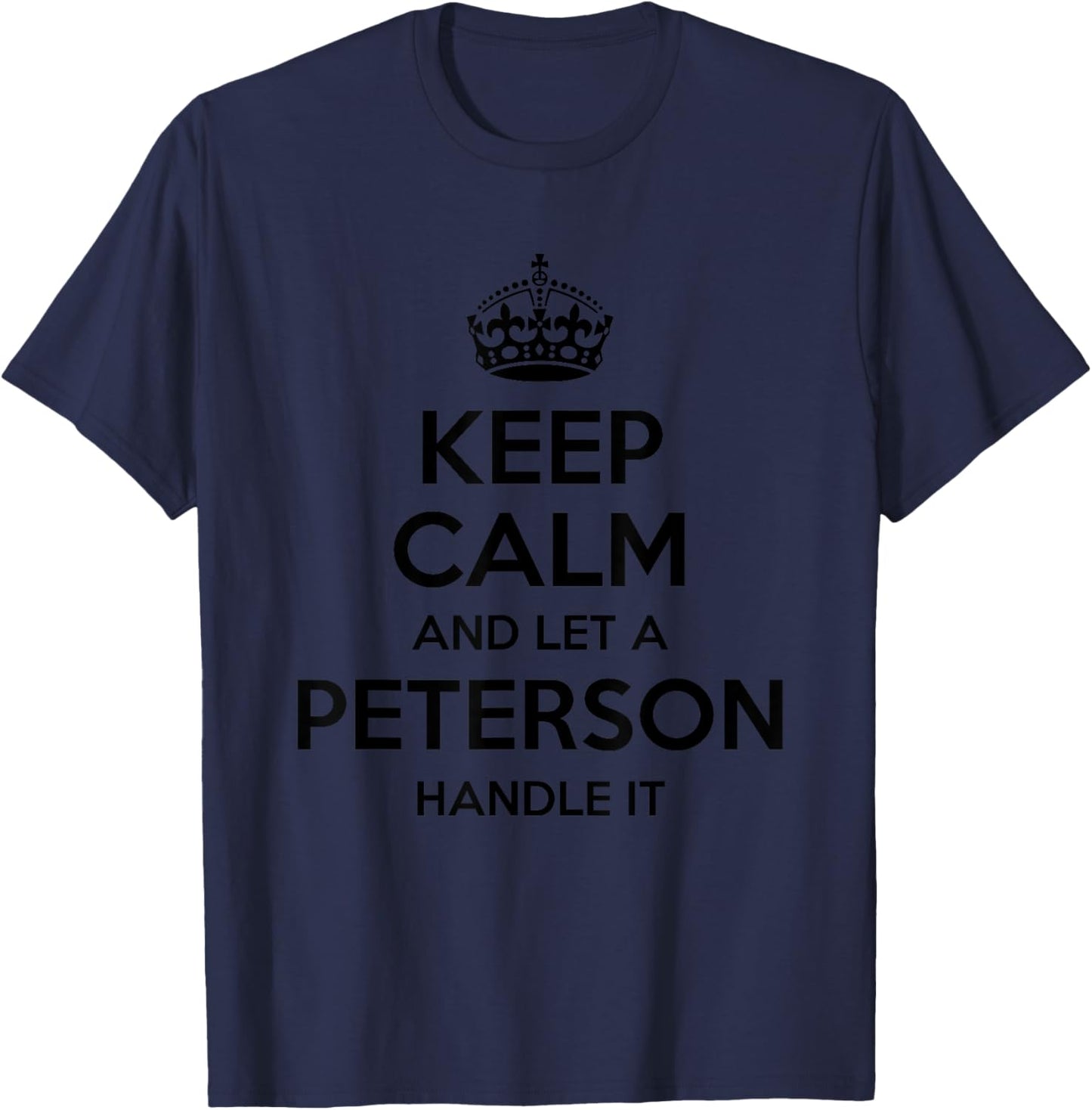 PETERSON Funny Surname Family Tree Birthday Reunion Gift T-Shirt - T-Shirt | Navy