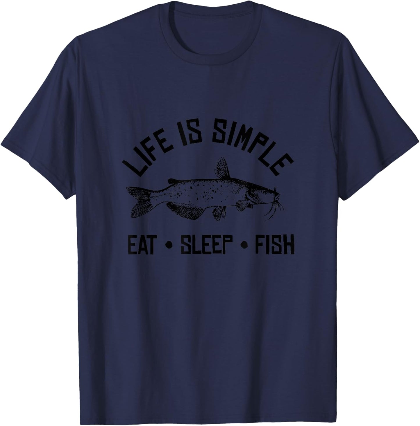 Catfish Fishing Fisherman Funny Gift Shirt T-Shirt - T-Shirt | Navy
