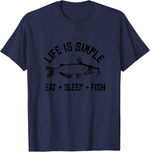 Catfish Fishing Fisherman Funny Gift Shirt T-Shirt - T-Shirt | Navy