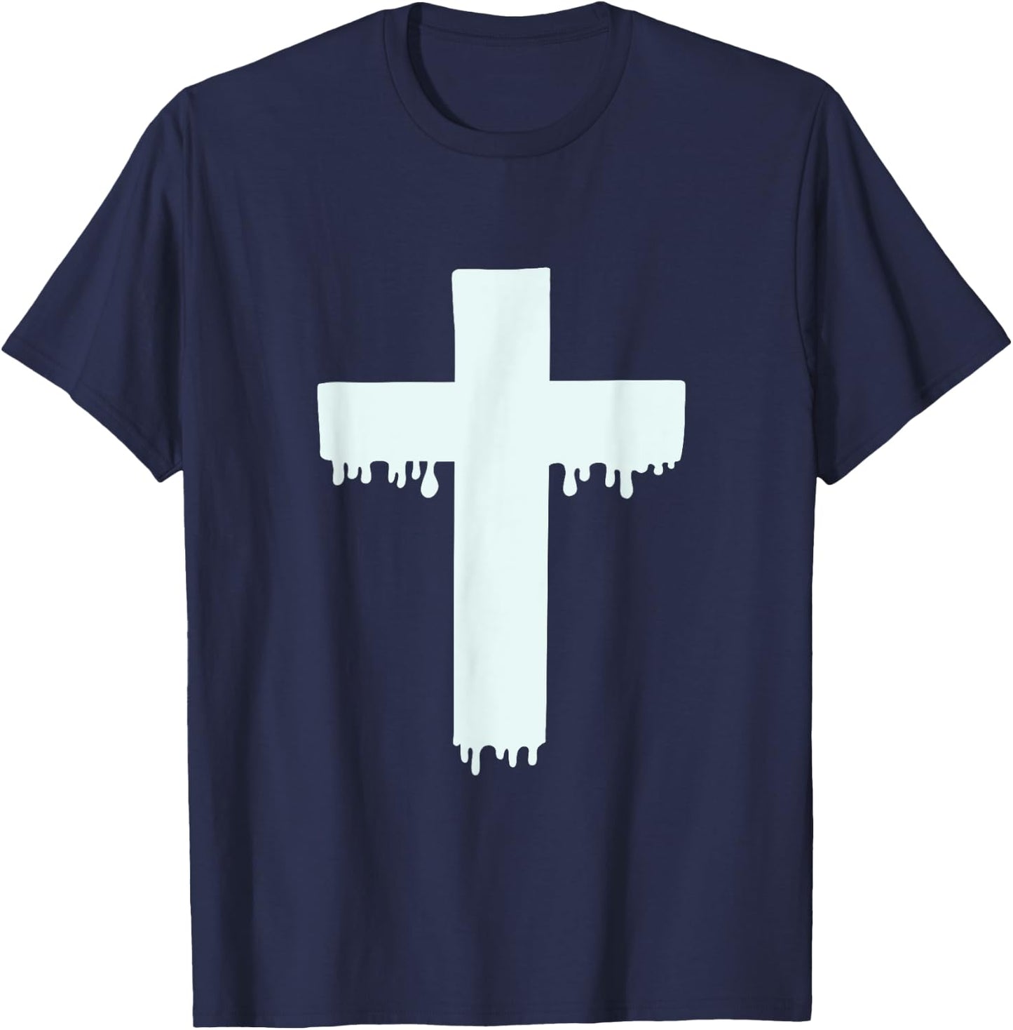 Kawaii Pastel Drippy Cross, Gurokaw Japanese Goth Aesthetic T-Shirt - T-Shirt | Navy