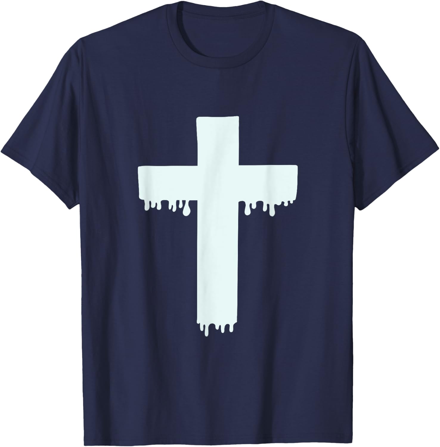 Kawaii Pastel Drippy Cross, Gurokaw Japanese Goth Aesthetic T-Shirt - T-Shirt | Navy
